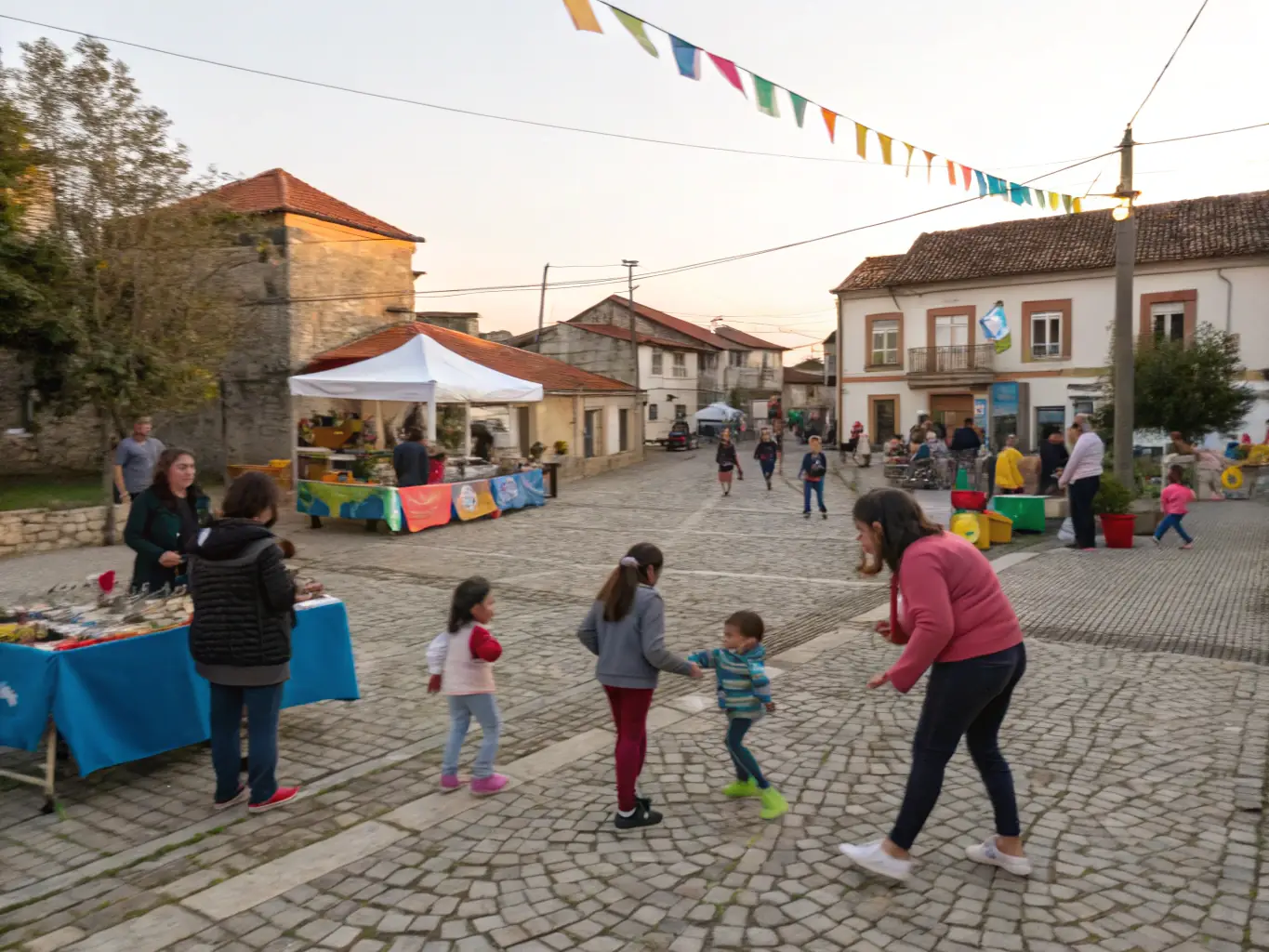 A photograph of a community event organized by LES AMIS DE L'ORGUE DE PLEAUX, showing people of all ages participating in a cultural activity.