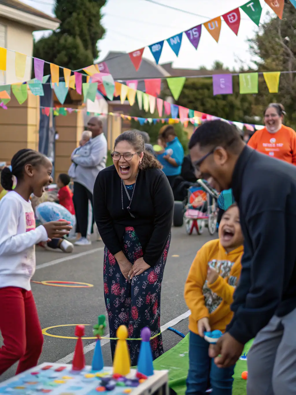 A photograph of a community event held in the church square, with music and activities for all ages, promoting cultural engagement.